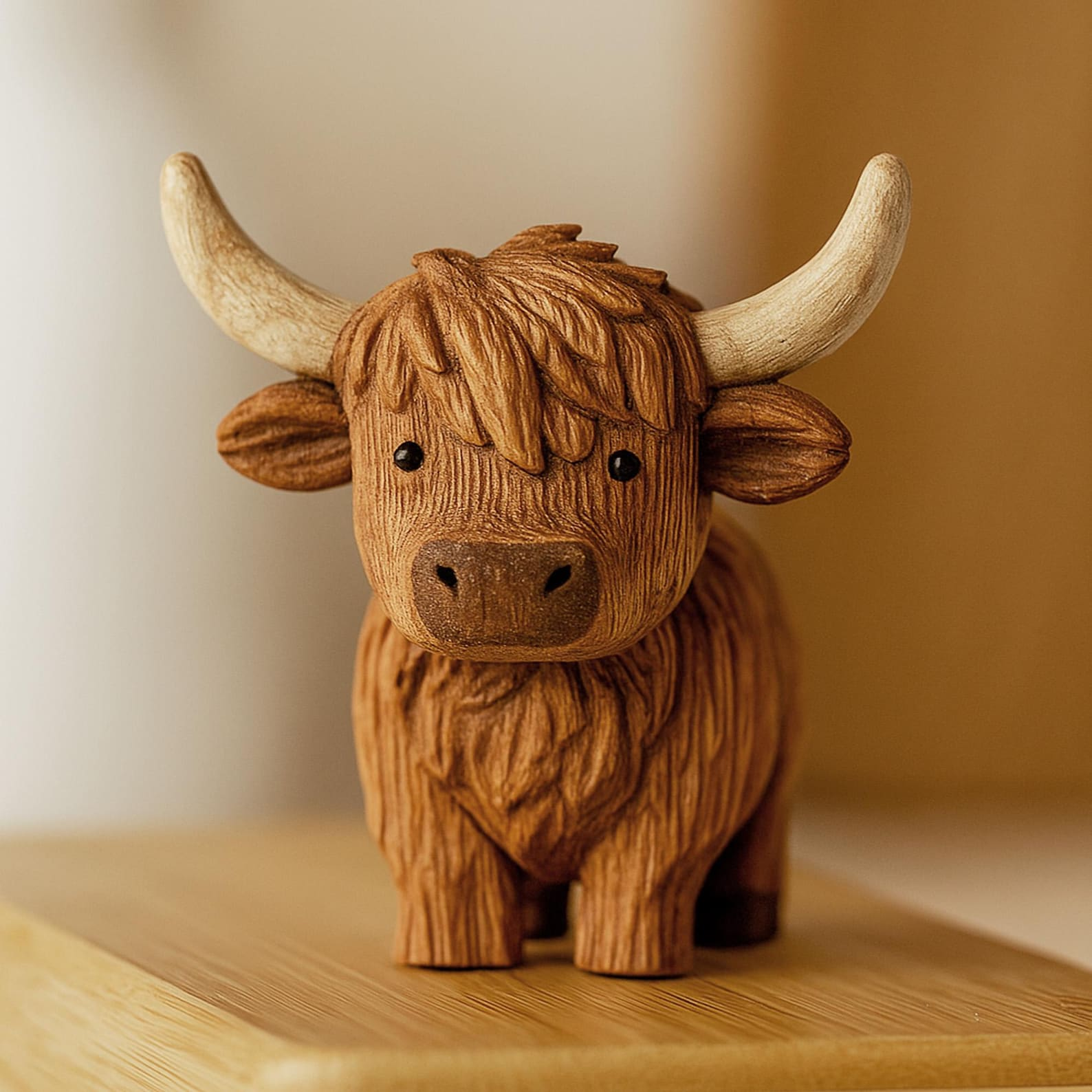 Highland Cow Figurine Resin Desk Decor Sculpture Brown 3-4 in image 1