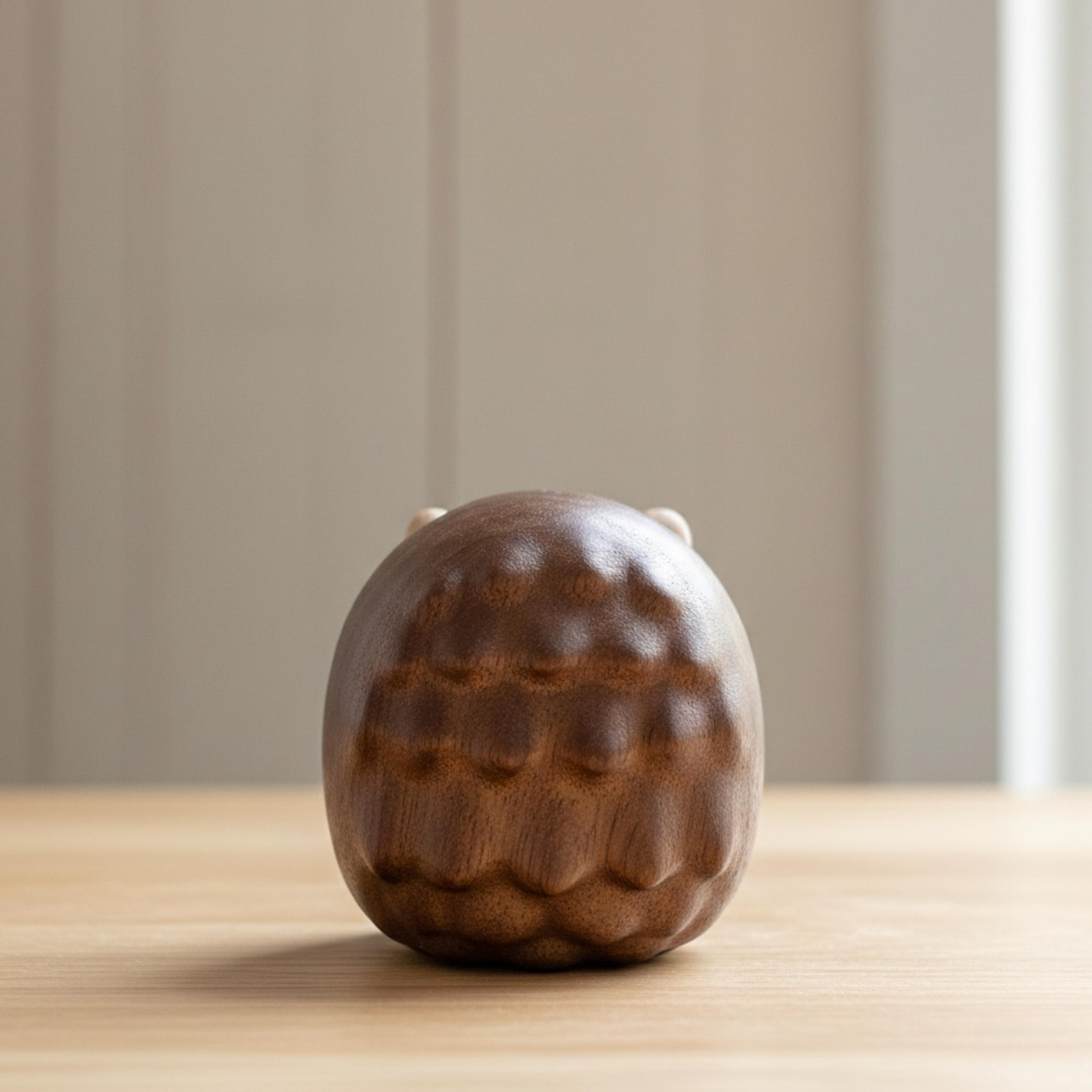 Wooden Hedgehog Figurine Two-Tone Carved Decorative Sculpture image 2